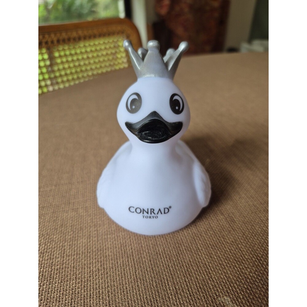 Conrad Tokyo Hotel Rubber Duck 3.5” Figure Silver Crown Collectible Jeep Toy